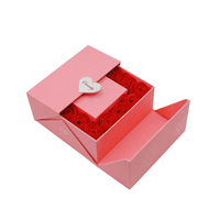 Boîte cadeau pour bijoux en forme de rose à double porte, 16 pièces, fermeture magnétique, carton recyclable, couleur personnalisée, logo personnalisé, Saint-Valentin