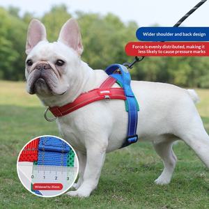 Köpek Çekme Tasması Polyester Göğüs Kayışı Yeni Evcil Hayvan Genişletilmiş Şerit Kontrast Renkli Dikişli Sırt Açık Hava Köpek Yürüyüş İpi - Product Image 1
