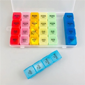 Contenedores dispensadores de pastillas de plástico de gran tamaño, 28 compartimentos diarios, caja organizadora, caja dispensadora de medicamentos, vitamina, suplemento - Product Image 4