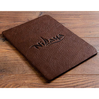 Housse de menu en cuir PU brun foncé pour hôtel, bar à café, restaurant, couverture de menu en cuir épais, ensemble de dossiers A4 en cuir