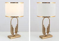 Lampe de table de luxe en laiton pour hôtel, abat-jour en tissu moderne, flexible, simple, LED AC, veilleuse décorative pour la maison