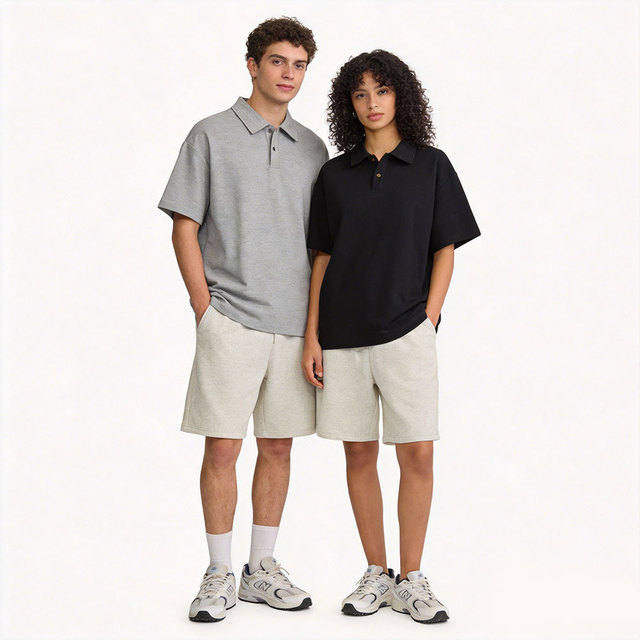 AMCLEVER Men's 100% Cotton GOLF for Polo Paul Style Short-Sleeved Casual Solid Color for POLO Shirt Embroidered Oversized