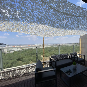 Giá cả phải chăng chống cháy ngụy trang Net ngụy trang bóng râm 300D dù để che nắng trang trí Trắng Camo lưới kamouflagenat Bắc Âu - Product Image 3