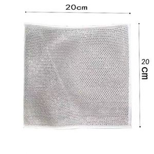 Double-Sided Dishcloth Kitchen Instead of Steel Wool Magical Scouring Pad Household <b>Silver</b> <b>Wire</b> Cleaning Cloths - Product Image 2