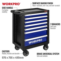 Coffret à outils WORKPRO à 7 tiroirs, chariot de rangement pour outils, armoire à outils sur roulettes