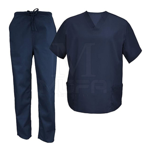 Custom Design <b>Men's</b> Medical <b>Scrub</b> Uniform Solid Color and Breathable Knitted Fabric for Streetwear - Product Image 1