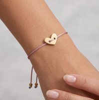 Bracelet en acier inoxydable personnalisable avec perles, breloque en forme de cœur, cordon tressé réglable, bijou romantique, cadeau d'amour