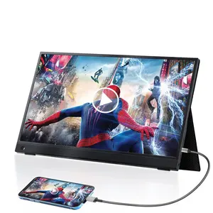 휴대용 모니터, 13.3 인치 FHD 1080P USB-C IPS 컴퓨터 모니터 유형 C 스피커, 노트북/Mac/PC/PS4 용 외부 모니터