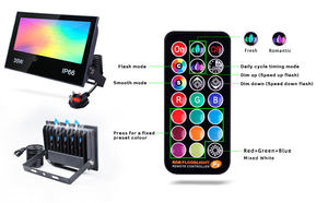 30W <span class=keywords><strong>80W</strong></span> RGB thay đổi màu lũ ánh sáng điều khiển từ xa bộ nhớ thời gian 4 chế độ IP66 không thấm nước ngoài trời dẫn đèn pha - Product Image 2