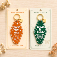 Porte-clés d'affirmation positive en gros, porte-clés d'hôtel en plastique imprimé coloré, porte-clés de motel en acrylique avec LOGO personnalisé