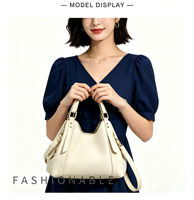 Nouveau Sac à Main Tendance 2026 pour Femme, en Cuir Véritable Grainé de Luxe, Multi-positions (Porté Épaule, Main, Croisé), Idéal Travail et Week-end, OEM