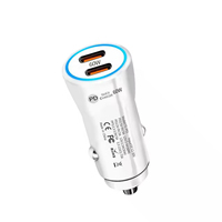 LOGO Kustom 60W PD Pengisi Daya Mobil Cepat 5 in 1 Dual USB-C Pengisian Cepat Multi-Port Kompatibel dengan Pemantik Rokok Ponsel