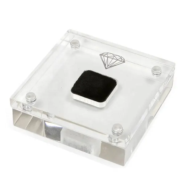 Best quality loose diamond display box with name card reversible black white cushion