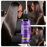 250ml Hair Silkening Mist Heat Styling Leave-In Hair Smoothing Lightweight Silk Spray untuk Rambut Kering dan Mengembang