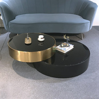 Usine Foshan Table à thé pivotante à 360 ° Lux italienne Table basse rotative à 360 ° de luxe extensible et légère