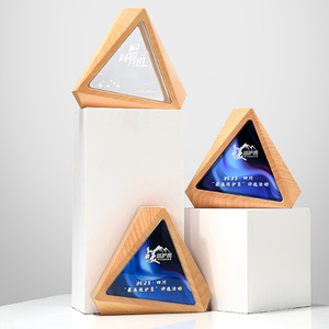 Trofeos de cristal de madera maciza medallas placas con nuevas letras creativas e impresión UV personal honores regalos de bienvenida trofeo - Product Image 2