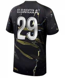 เสื้อฟุตบอลสีดำปี 2026 ขายตรงจากโรงงาน/เสื้อโพลีเอสเตอร์คุณภาพสูงพร้อมสายรัดหมายเลข/รองรับการปรับแต่งตามทีม - Product Image 3