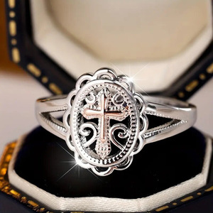Anello a Forma di Fiore Bicolore Stile Barocco Vintage per Donne - Product Image 2