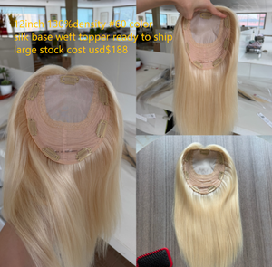 Prêt à expédier : Complément capillaire en soie à clipser pour femme, en <span class=keywords><strong>cheveux</strong></span> naturels, pour <span class=keywords><strong>cheveux</strong></span> clairsemés, effet simulation du cuir chevelu # 60 Couleurs blondes - Product Image 1