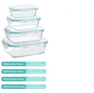 食品保存ボックスBPA無料食品保存容器積み重ね可能気密クリアプラスチック弁当箱キッチンアクセサリーなし - Product Image 6