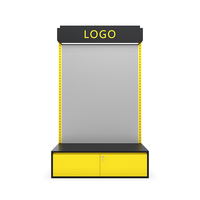 Panneau perforé en métal avec logo personnalisé, support de sol noir, marque d'outils, présentoir avec clé de verrouillage, vente directe