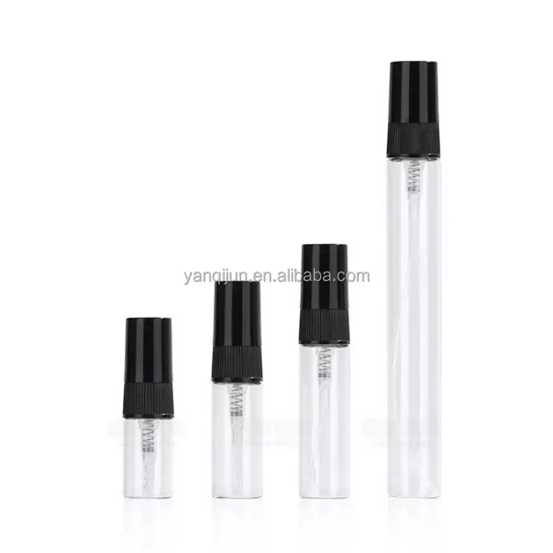2ml 3ml 3,5 ml 4ml 5ml personalizador redondo transparente pequeño atomizador de perfume viales botella de spray de perfume con bomba de pulverización de plástico