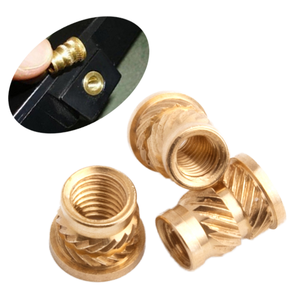 <span class=keywords><strong>Insert</strong></span> fileté métrique M2-M12 avec dents antidérapantes extérieures, thermofusible ou moulé dans du plastique, certifié ROHS, pour EV, boîtiers 3D, ABS - Product Image 1