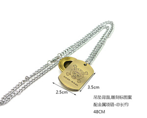 2 màu chất lượng cao 48cm kim loại ta Vòng cổ cho Anime khỉ D. Luffy và Trafalgar D người hâm mộ Luật nước trong gói thẻ vỉ - Product Image 3