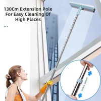 Serpillère automatique robuste et légère avec manche en acier inoxydable et poignée en plastique, outil de nettoyage domestique et multi-surfaces