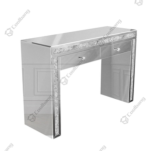 Tavoli Console con <span class=keywords><strong>Specchio</strong></span> in Stile Diamante Schiacciato Argento Scintillante per Arredamento Casa - Product Image 3