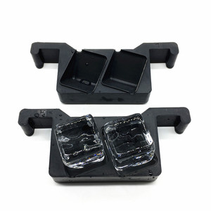 Bandeja de cubitos de hielo transparente, sin BPA molde de silicona, 2 cubos de hielo cuadrados grandes, fabricación de cubitos de hielo - Product Image 2