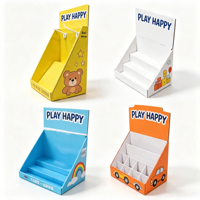 Présentoir de comptoir en carton ondulé personnalisé à 2 niveaux, présentoirs de vente au détail en papier pour la promotion de petits articles
