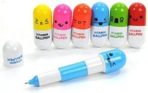 Penne a forma di pillola palla retrattile simpatico cartone animato evidenziatore penna sorridente capsula Spinner Mini farmacia novità <span class=keywords><strong>Nurs</strong></span> a sfera - Product Image 4
