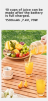 Draagbare USB elektrische blender met mini beker voor reizen, buitengebruik & huishoudelijk gebruik, enkele/dubbele bekers