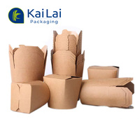 Boîte à pâtes jetable biodégradable en papier couché avec finition brillante/mate, personnalisable pour nouilles et sushis