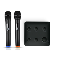Hiaudio UHF Plastik Karaoke Kablosuz Mikrofon Mikser Sistemi OEM ODM Çift Kanallı Dahili BT Bağlantılı Soundbar Toplantı Amfisi
