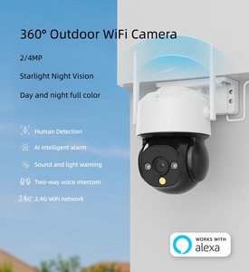 Caméra de sécurité sans fil WiFi 4MP pour la maison avec zoom 8X, 2K PTZ, audio bidirectionnel, vision nocturne et capteur CMOS pour une utilisation en extérieur - Product Image 2