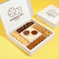 Boîte à biscuits écologique personnalisée avec compartiment pour sauce et séparateurs, emballage alimentaire en carton de qualité alimentaire pour biscuits et gâteaux