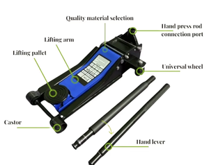 Домкрат гидравлический напольный 1.5 тонны, 3 тонны, быстрый подъем, для гаража, горизонтальный, для обслуживания автомобилей - Product Image 4
