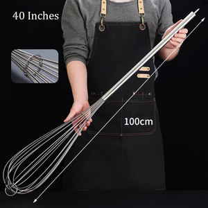 <span class=keywords><strong>Fouet</strong></span> de <span class=keywords><strong>chef</strong></span> professionnel Commercial Extra Long en acier inoxydable fouets grand <span class=keywords><strong>fouet</strong></span> à main pour batteur à oeufs - Product Image 3