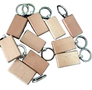 Porte-clés en bois écologique, 12 pièces, cadeau, anneau en métal