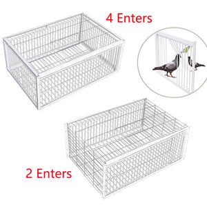 <span class=keywords><strong>Cage</strong></span> Piège Automatique à 4 Portes pour Oiseaux, Lapins, Souris - Entrée Uniquement sans Sortie - Outil de Collecte Automatique de Pigeons à Maillage Renforcé avec Lucarne - Product Image 5