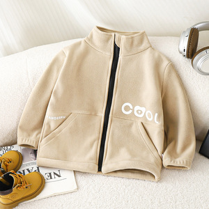 Automne O Grain Velours Vestes Nouveaux Hauts Épaissis Double Face Col D'hiver À Manches Longues À L'extérieur Vêtements Pour Enfants - Product Image 2