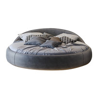 Ensemble de lit rembourré de haute qualité, nouveau design, lit rond moderne de luxe léger, cadre en bois de pin pour mobilier de chambre d'hôtel, cuir