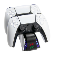 Station de charge de manette de jeu sans fil avec lumière LED pour contrôleur PS5, double station de charge