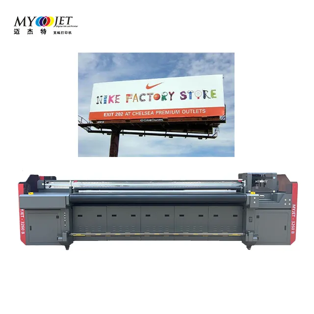 Гибридный струйный принтер Myjet 3,2 м, 10 футов, УФ-принтер большого формата для производителя в упаковочной и полиграфической промышленности