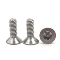 Vis Torx en acier inoxydable SS304 SS316 avec goupille, vis à tête fraisée plate, vis antivol à six lobes