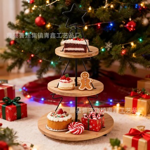 Creative Christmas Tree Shaped 3 Tier Cake Stand Dessert <b>Plate</b> For Holiday Party Display - Product Image 3