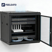 Armoire de serveur insonorisée à cadre ouvert de 19 pouces en acier SPCC thermolaqué 6U-15U, armoire réseau murale pour centre de données en stock