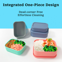 Boîte à lunch en silicone multicolores, compatible micro-ondes et lave-vaisselle, pour la préparation quotidienne des repas
